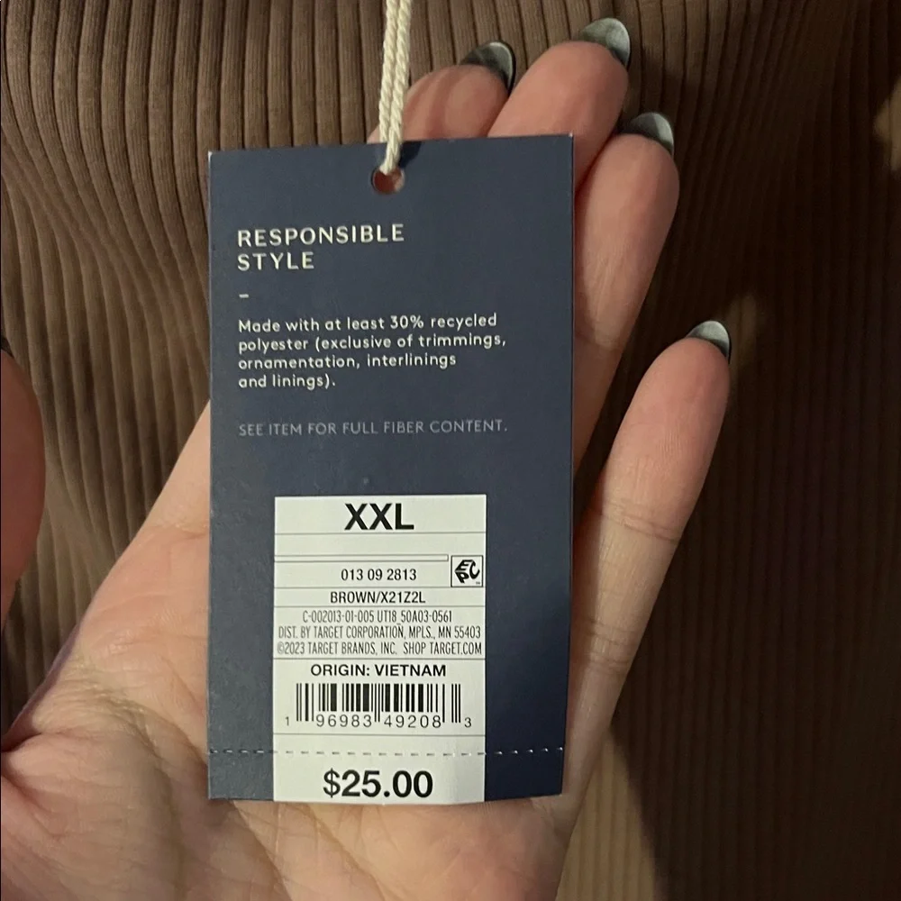 Universal Thread Ribbed Short Sleeve Dress in Taupe - Picture 3 of 5